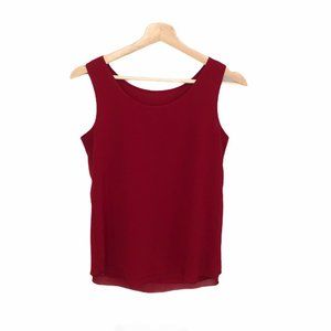 2/$20 red chiffon tank top size S